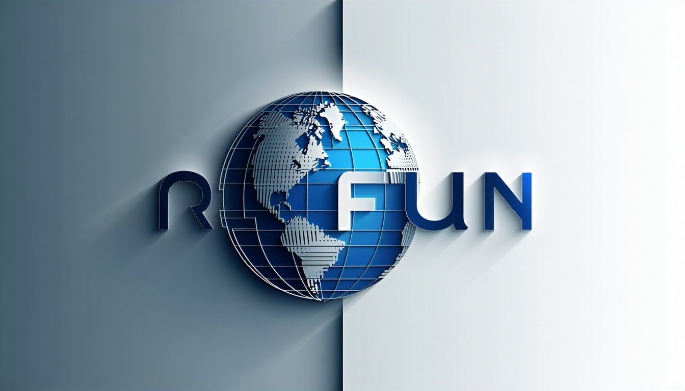 The image features a sleek, modern logo of a global financial firm. The logo is predominantly blue and silver, conveying a sense of professionalism and trust. It consists of a stylized globe, intricately designed with geometric patterns, indicating a worldwide reach. Surrounding the globe are bold, sans-serif letters in uppercase, spelling out the firm's name. The background is a subtle gradient from light gray to white, enhancing the logo's prominence. A shadow effect beneath the logo gives it depth, making it appear as if it is slightly elevated off the surface.